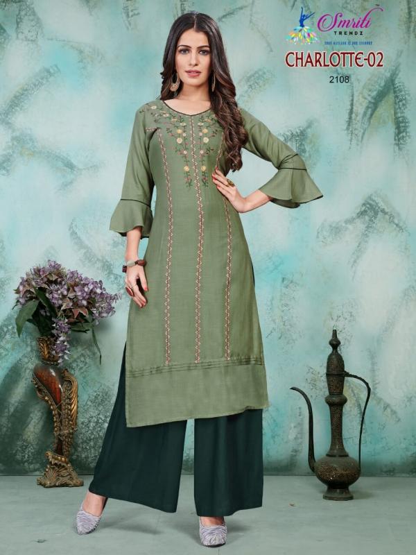 Smriti Trendz Charlotte 2 Rayon Kurti With Plazzo